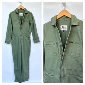 Sold// Lee Union-Alls Olive Jumpsuit Small